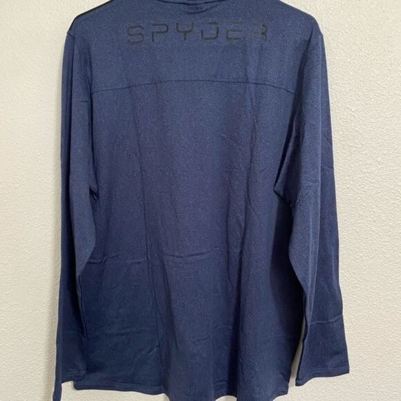 Spyder Active Pullover Shirt Mens Large Blue Quarter Zip Stretch Activewear NEW - Picture 10 of 12